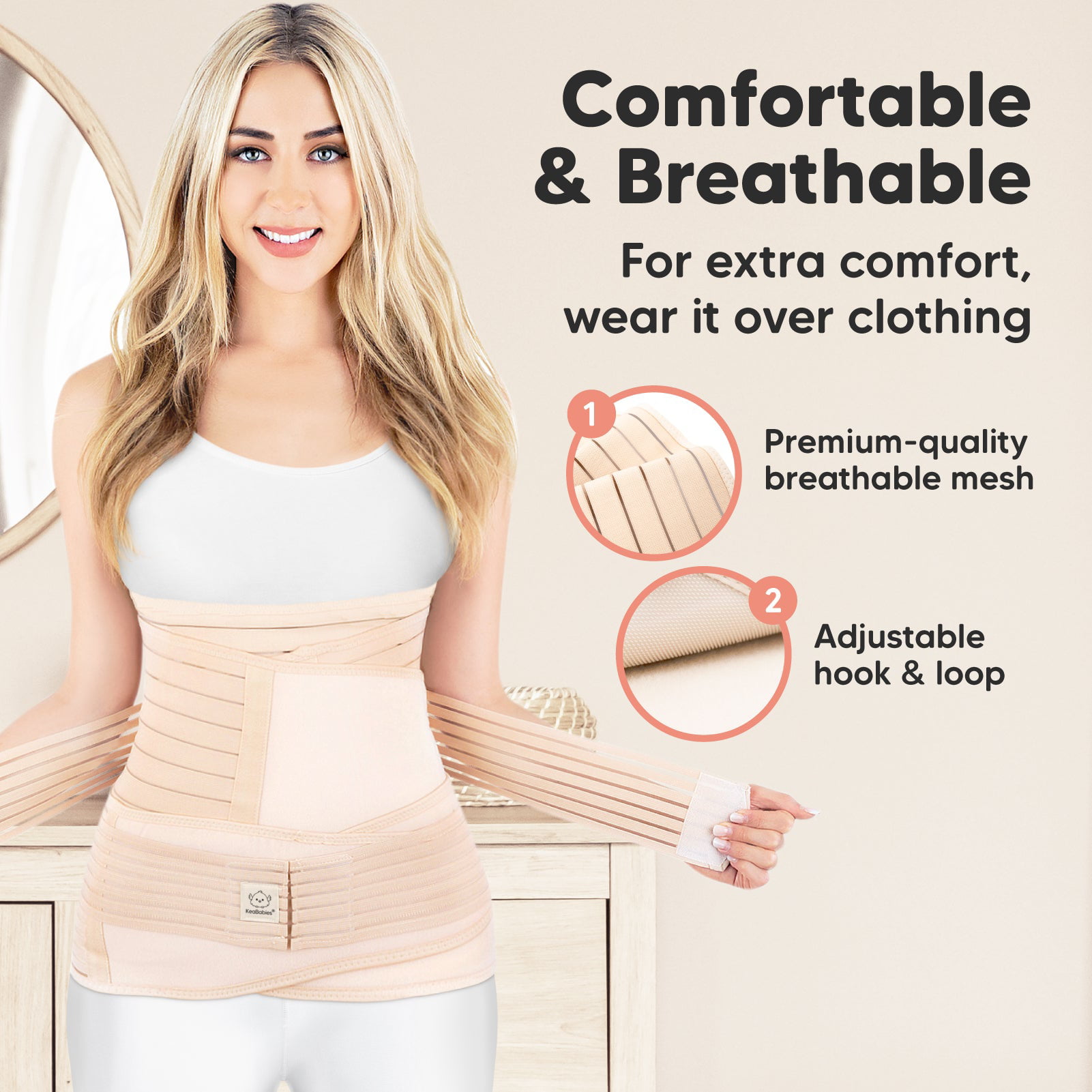 3 in 1 Cotton Postpartum Belly Support Recovery Wrap Breathable