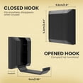 thumbnail image 4 of FRKSMD-Modern Adhesive Retractable Wall Hook, Bathroom Towel Holder, Aluminum Alloy, for Bags, Coats and Towels; 4 Pack, Heavy Duty, Storage Hanger, Bathroom Wall Hook, Towel Holder, Gray, 4 of 4