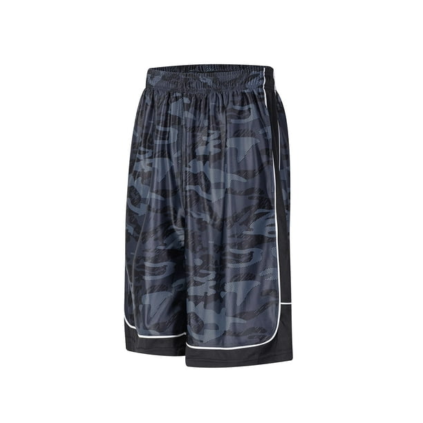 Pantalones cortos deportivos LukBerd para hombre, largos, de baloncesto, gris oscuro, talla M