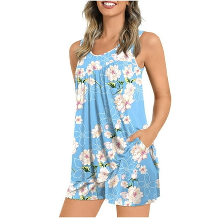 

Auroural Womens Sets Outfit Clearance 2PC Women s Round Neck Shorts Sleeve Two-piece Comfortable Home Pajamas Set Sports Set