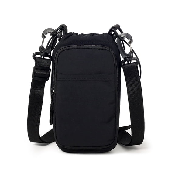 CHAOYUNYI Unisex Adjustable Straps Nylon Shoulder Bags, Black