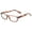 Leopard Brown, variant on Retro Narrow Rectangular Glasses - Black Frame / Clear Lens