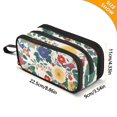 thumbnail image 4 of FORMRS Pencil Case with 3 Compartments Zipper Pouch, Elementary School Level and up, Red Japanese Floral Pattern, 4 of 8