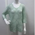 thumbnail image 6 of Womens Bohemian-Inspired Beige Crochet Top with V-Neck, Summer Crochet Long Sleeve Sexy Tops, Beach Cover Ups Cruise Outfit, 6 of 6