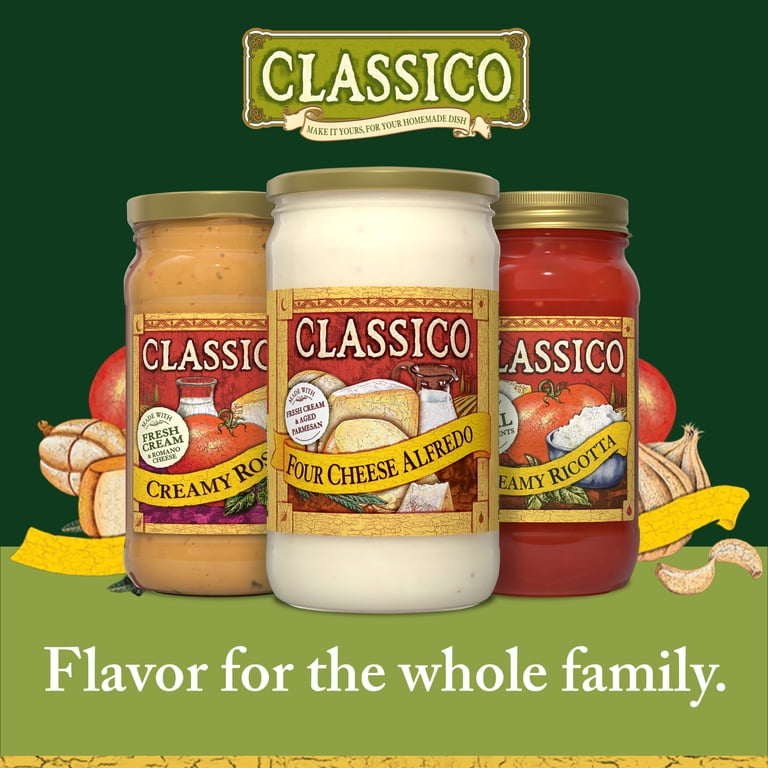 Classico Four Cheese Alfredo Pasta Sauce, 22 oz Jar - Walmart.com