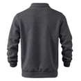 thumbnail image 7 of Domuza Mens Quarter Zip Lapel Collar Pullover Casual Lightweight Fleece Solid Color Comfort Soft Sweatshirt, 7 of 7