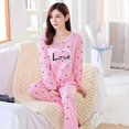 thumbnail image 1 of Pijamas de manga larga para mujer, conjunto de ropa de casa informal de gran tamaño, sección delgada, otoño e invierno, primavera y otoño, nuevo, 1 of 4