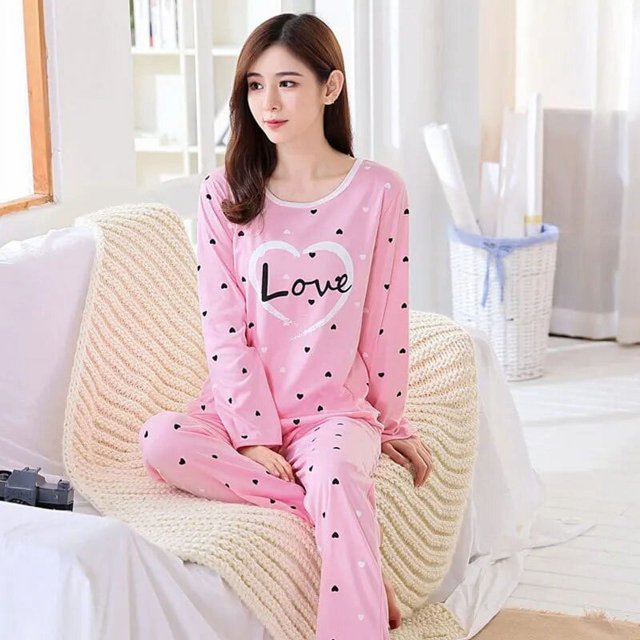 Pijamas de manga larga para mujer, conjunto de ropa de casa informal de gran tamaño, sección delgada, otoño e invierno, primavera y otoño, nuevo