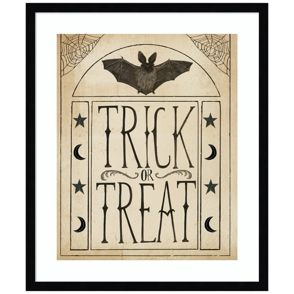 Amanti Art Hocus Pocus IV Stars and Bat Wood Framed Wall Art Print