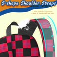 thumbnail image 5 of Red and Black Checkered Pattern 17" School Backpacks for Teens,Waterproof Oxford Fabric,S-Shape Padded Straps for School,Travel,Hiking,Camping, 5 of 6