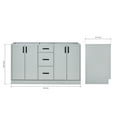 thumbnail image 2 of Ariel Kelly 60 Inch Double Sink Base Cabinet In Grey, 2 of 11
