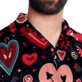 thumbnail image 5 of Valentine's Day Love Men's Short Sleeve Poplin Shirt, Casual Printed Button Down Top for Summer Beach, Spread Collar Unisex Beach Shirt, 5 of 6