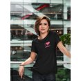 thumbnail image 2 of I Love Mustache Women Black T-Shirt, Female XX-Large, 2 of 4