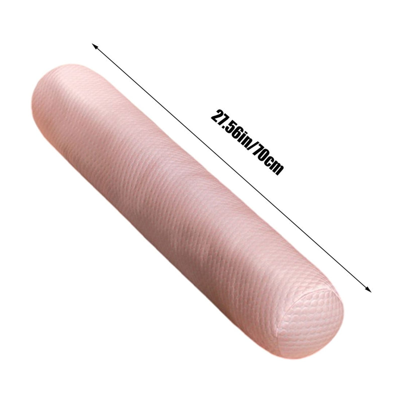 70cm Velvet Body Pillow - Side Sleeper Support, Pregnancy Wedge, Beanbag Filling, for Bed/Couch Comfort, Leg Hugging Sleep Aid, Pink