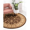 thumbnail image 1 of Unique Loom Voyage Collection Traditional Oriental Classic Intricate Design Area Rug, Square 6' 0" x 6' 0", Ivory/Gold, 1 of 2