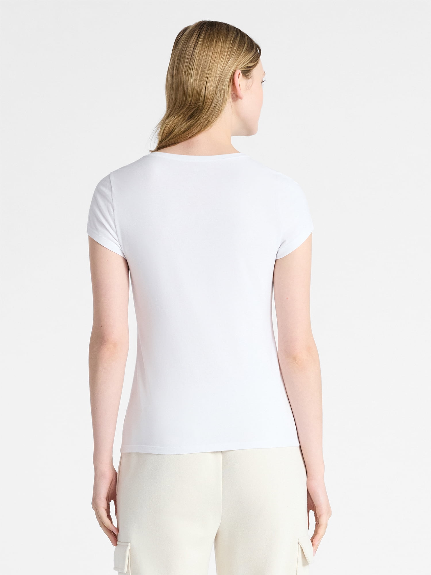 No Boundaries Crew Neck Tee with Short Sleeves, 1 or 3-Pack, Women’s