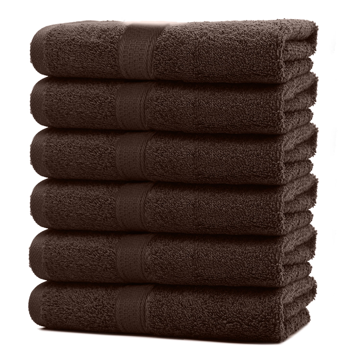 Dan River Washcloth for Face 12 pack Soft Absorbent and Quick Drying Durable Cotton Face Towel - Brown