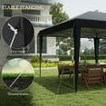 thumbnail image 5 of Barara King Gazebo, Outdoor Canopy Shelter,10' x 20' Pop Up Canopy Tent, Upgraded Heavy Duty Tents for Parties with Carry Bag, Black, 5 of 11