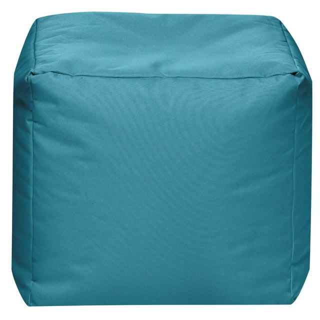 Gouchee Home Cube Brava Emerald Pouf Ottoman – Water-Repellent Cube Bean Bag Footstool with Polystyrene Beads, Lightweight & Portable for Living Room or Dorm