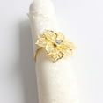 thumbnail image 4 of Rhinestone Crystal Flower Napkin Rings Wedding Holiday Table Decoration - Set of 4 (Gold Bauhinia), 4 of 4