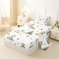 thumbnail image 2 of Castle Fairy Kawaii Animal Bear Twin Sheets 3pcs,Cartoon Wildlife Bedding,Sage Off White,1 Fitted Sheet, 1 Flat Sheet and 1 Pillowcase, 2 of 6