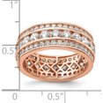 thumbnail image 3 of Ss/Rose Plated Sterling Silver Rose-Plated Cz 3-Row Eternity Ring (Size 6) Made In China qr7110-6, 3 of 5