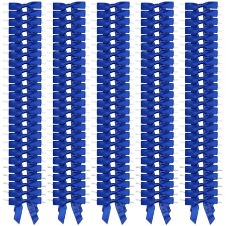 Dark Blue Satin Bow Twist Ties for Treat Bags (100 Pack)