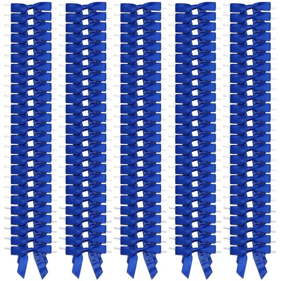 Dark Blue Satin Bow Twist Ties for Treat Bags (100 Pack)
