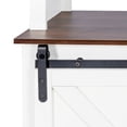 thumbnail image 5 of Farmhouse Coffee Bar Cabinet, 47" Wine Bar Cabinet w/Sliding Barn Door & Wine and Glass Rack, Kitchen Buffet Cabinet w/Storage Shelves for Dining Room, Antique White, 5 of 7
