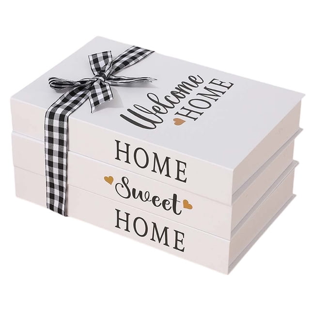 Bgsha 3Pcs Simple Rustic Bundled Fake Book Ornaments Folding Type Requires Assembly Home DIY Crafts Supplies Home Decorations