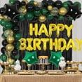 thumbnail image 3 of Black Gold Green Balloons for Graduation Party Decorations 60PCS 12INCH Dark Green Metallic Chrome Gold Confetti Balloon Green Gold Black Helium Latex Balloons Jungle Tropical Wild Theme Birthday, 3 of 6