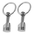thumbnail image 5 of WHAMVOX 2pcs Silver Piston Keychain Metal Auto Part Engine Key Chain Solid Connecting Rod Piston Key Useful and Stylish Car Accessories, 5 of 7