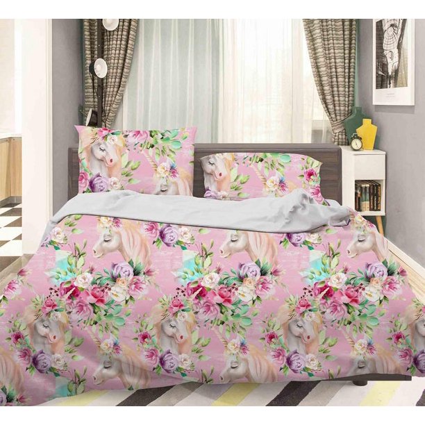 3D Color Flores Funda de edredón Set Ropa de cama Set Fundas de almohada 48