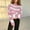 Pink, variant on Zedker Sweaters for Women Color Block Striped Y2K Crewneck Long Sleeve Knit Sweater, Plus Size Blue L