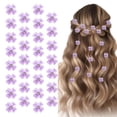 thumbnail image 1 of EleMirsa 30 Piezas Mini Pinzas para el Cabello con Flores, Horquillas para el Cabello con Flores de Trébol y Diamantes de Imitación, Decoraciones, Pinzas para el Cabello con Flores Pequeñas para Bodas, 1 of 5