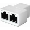 thumbnail image 1 of KOMI RJ45 Ethernet Splitter Adapter,Ethernet Cable Splitter,Through Head/Tee Head/One to Two Extension/Tee-head Connection Network Splitter Adapter (Tee-head White), 1 of 4