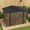 Brown, variant on Dextrus 6 x 4 ft Metal Tool Shed with Window Four Vents Lockable Door Outdoor Storage Unit for Backyard Lawn Patio Tools Equipment Trash Bins Dark Gray