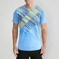 thumbnail image 2 of Zylarhe Mens Tshirts, Athletic Workout Shirt For Wicking Fitness Training Tee With Comfort Stretch Mens Large Shirts Light Blue L, 2 of 4