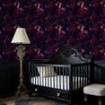 thumbnail image 4 of Peel and Stick Wallpaper Butterflies Rose Floral Dark Purple Wall Mural 23.6in x 9.8ft Self Adhesive Removable Wall Paper Renter Friendly Wallpaper for Nursery Bedroom Cabinets, 4 of 8
