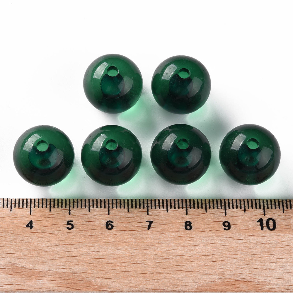 Transparent Acrylic Beads Round Green 16x15mm Hole: 2.8mm about 220pcs/500g