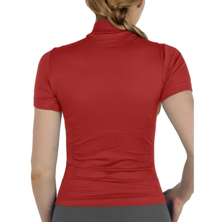 Download AllyCat - AllyCat Women Short Sleeves Mock Neck Turtleneck ...