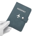 thumbnail image 3 of Unique Bargains 1 Pc Passport Holder Button Design Passport Sleeve Blue, 3 of 5