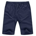 thumbnail image 2 of JWD Men’s Linen Shorts Casual Drawstring Summer Beach Shorts US Medium Navy Blue, 2 of 5