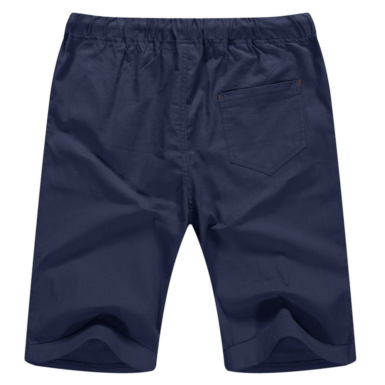 JWD Men’s Linen Shorts Casual Drawstring Summer Beach Shorts US Large Dark  Khaki