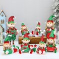 thumbnail image 2 of Muñeco elfo de tela para Navidad, trineo telescópico tumbado, regalo para fiesta de Navidad, suministros decorativos, adornos, 2 of 5