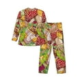 thumbnail image 2 of Kll Bright Mushrooms Sleepwear Mens Flannel Pajamas,Long Cotton Pj Set, 2 of 9