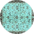 thumbnail image 1 of Ahgly Company Indoor Round Abstract Light Blue Modern Area Rugs, 4' Round, 1 of 4