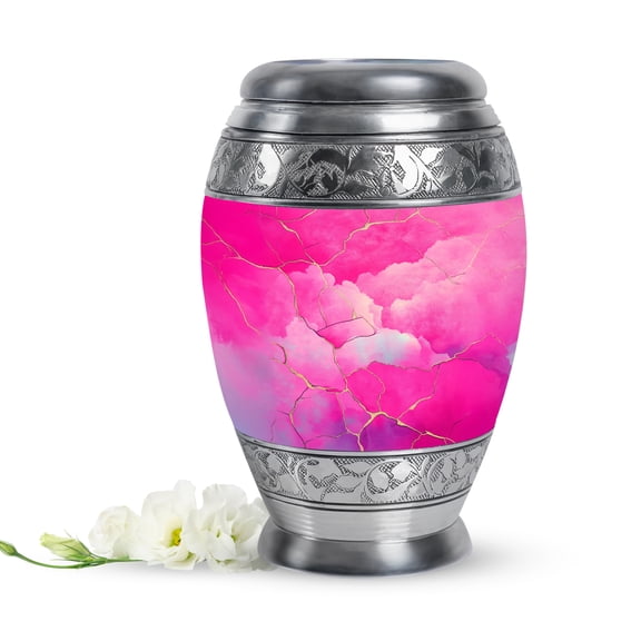 Pink Small Memorial Urn For Ashes Adult Man And Woman - Keepsake Urns For Human Ashes For Male And Female - Blue Mini Urns For Adult Brother - Little Urn For Brother, 3 Inch