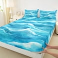 thumbnail image 3 of Manfei Sea Besch Full Size Sheets,Ocean Waves Bed Sheets,Hawaii Ocean Theme Sheet Sets For Boys Kids,Microfiber Bedroom Decor,4-Piece, 3 of 7