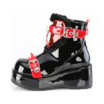 thumbnail image 3 of Demonia CUBBY-57 Women's 2 3/4" Platform Black & Red Ankle Boots with Fur Detail, 3 of 5